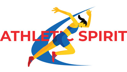 AthleticSpirit Runner Athlete Character in vector art