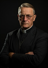 Fototapeta premium A Portrait of a Priest-Black Background