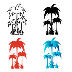 Abstract Beach Palm Silhouette Illustration