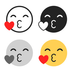 Abstract Blowing a Kiss Face Silhouette Illustration