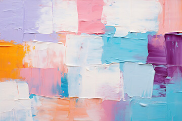 Abstract rough colorful multicolored art painting texture, with oil brushstroke, pallet knife paint on canvas