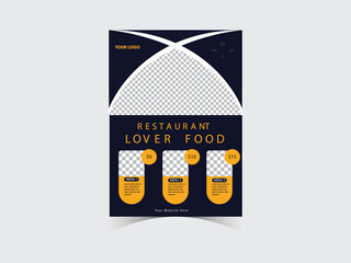 Restaurant Flyer Design Vector Illustrations
