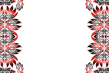 Beautiful classic design colourful  background with flower leaf line art pattern of indonesian culture traditional batik for textile or fashion 
