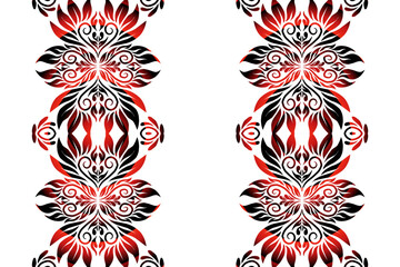 Beautiful classic design colourful  background with flower leaf line art pattern of indonesian culture traditional batik for textile or fashion 
