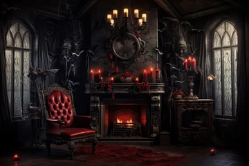 Wandaufkleber Halloween gothic vampire dark living room © Valery