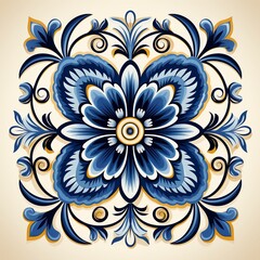 Fototapeta na wymiar Traditional blue Spanish tile