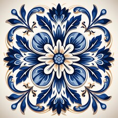 Fototapeta na wymiar Traditional blue Spanish tile