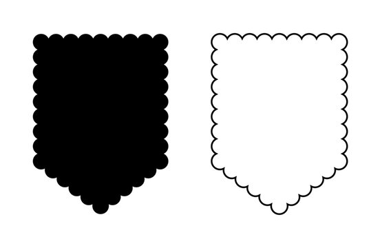 Scalloped bunting gonfalon banner. Clipart image isolated on white background