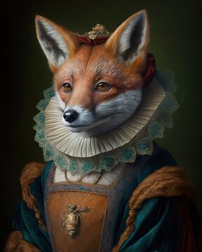 Fox portrait in renaissance style
