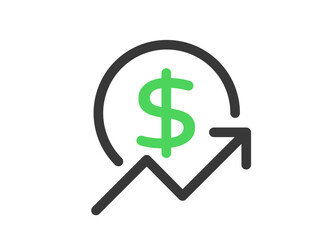 Rising costs line icon. Clipart image isolated on white background