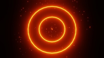 Orange glowing circle, Orange neon light background, Abstract Glowing Circle, Elegant Illuminated Light ring