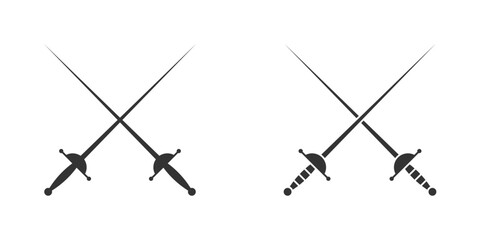 Crossed rapiers icon. Vector illustration.
