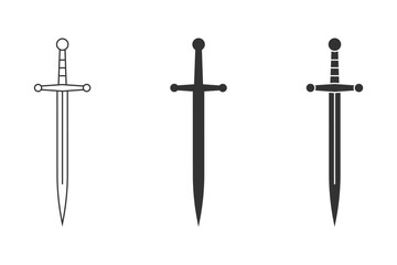 Sword icon. Simple design. Vector illustration.