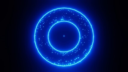 Blue glowing circle, Blue neon light background, Abstract Glowing Circle, Elegant Illuminated Light ring