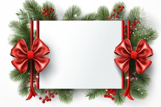  christmas frame with fir branches and decorations
