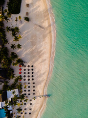 drone shot beach shore