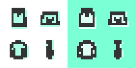 Set Tie, Skirt, Sweater and Men underpants icon. Vector