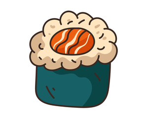 Sushi roll maki japanese food isolated on white background. Vector graphic design element illustration