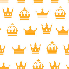 Crown prince princess seamless pattern background concept. Vector flat graphic design illustration