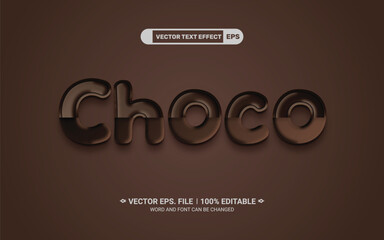 Chocolate editable 3d vector text effect