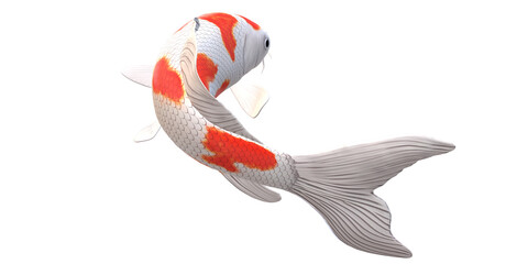 Koi Carp fish isolated on a Transparent Background