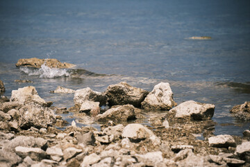 Fototapeta na wymiar Rocks on the coast, Zadar, Croatia