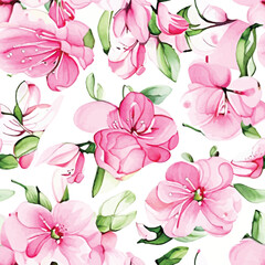 Watercolor flowers seamless pattern 