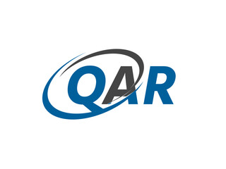 QAR letter creative modern elegant swoosh logo design