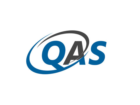 QAS letter creative modern elegant swoosh logo design