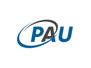 PAU letter creative modern elegant swoosh logo design
