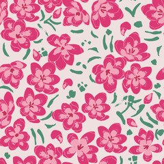 seamless pattern with ditsy flowers