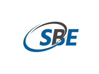 SBE letter creative modern elegant swoosh logo design