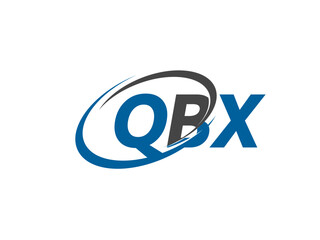 Fototapeta premium QBX letter creative modern elegant swoosh logo design