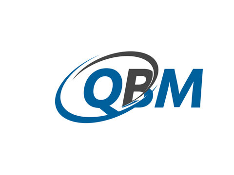 QBM letter creative modern elegant swoosh logo design