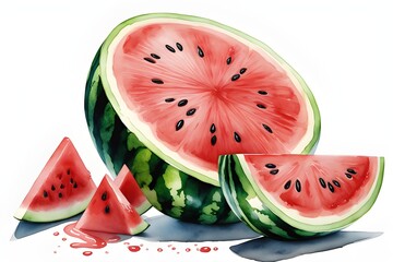 Sliced fresh watermelon