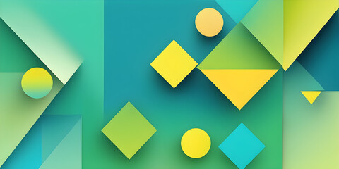 abstract geometric background, green and yellow