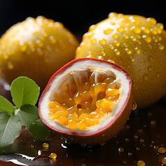 highlights very fresh yellow pomegranate type e, generative ai
