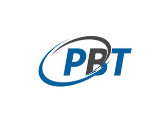 PBT letter creative modern elegant swoosh logo design
