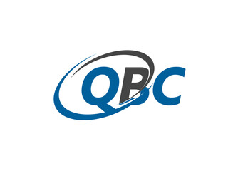QBC letter creative modern elegant swoosh logo design