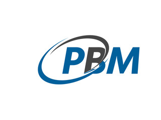 PBM letter creative modern elegant swoosh logo design