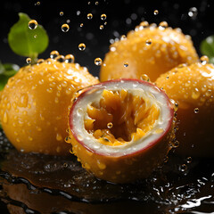 highlights very fresh yellow pomegranate type b, generative ai