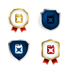 Fototapeta premium Abstract Petrol Can Badge and Label Collection