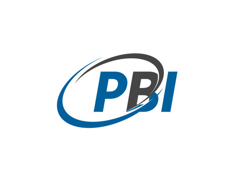 PBI letter creative modern elegant swoosh logo design