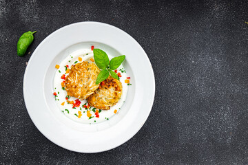 vegetable cutlet food meal snack on the table copy space food background rustic top view vegetarian vegan food no met