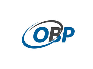 OBP letter creative modern elegant swoosh logo design