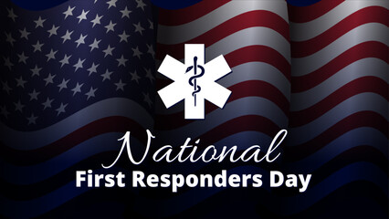 national first responders day greeting design with american flack background vector illustration