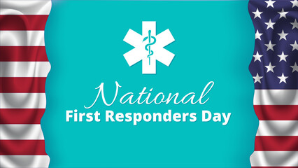 national first responders day greeting design with american flack background vector illustration