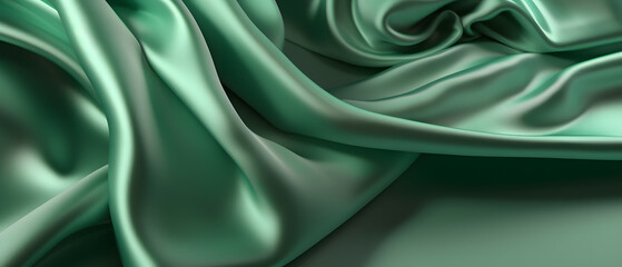 Obraz premium green colored silk satin background