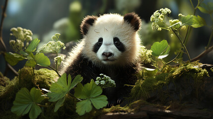 Curious Baby Panda Expression.