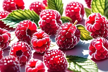 Fresh raspberries as background